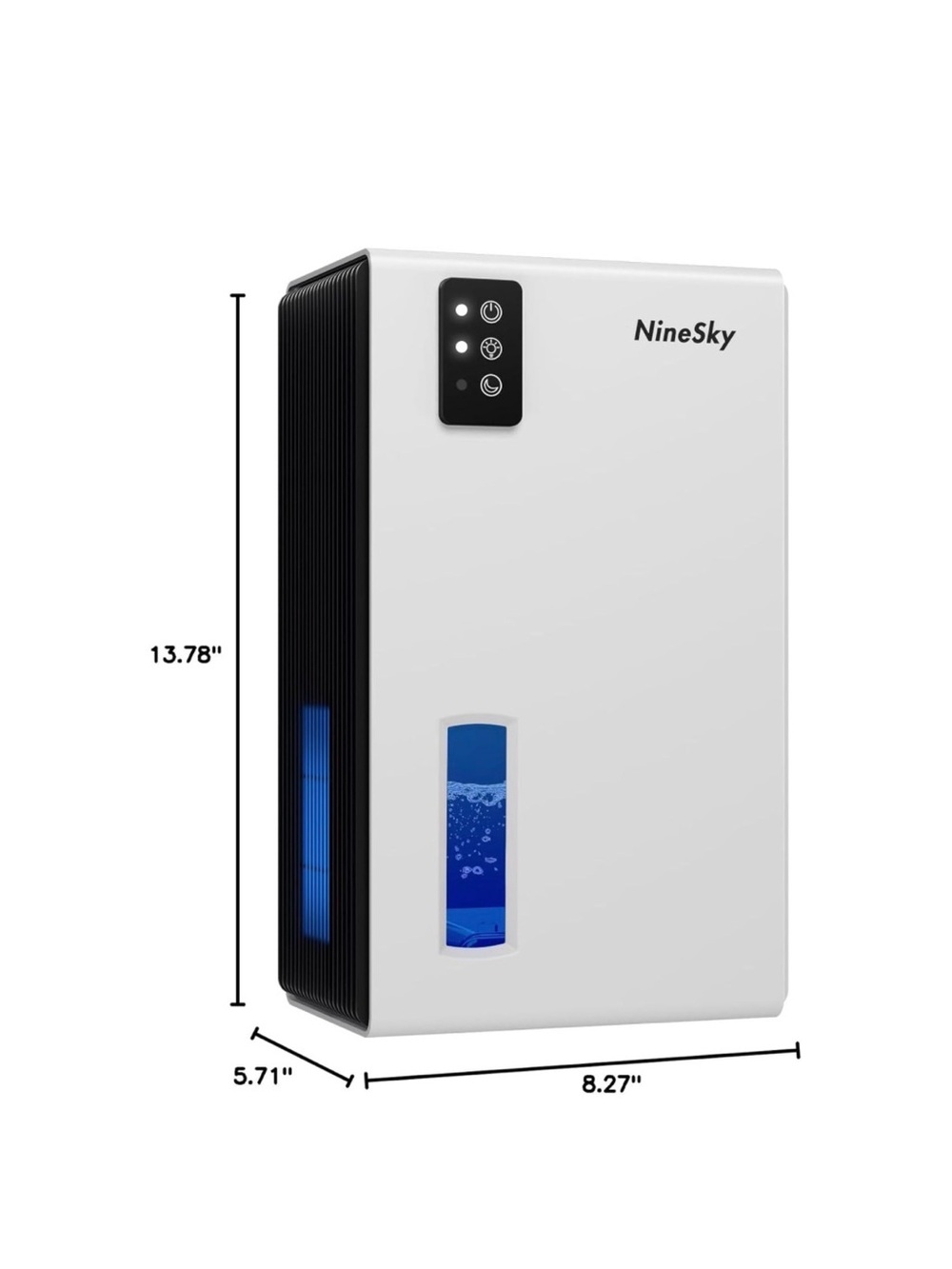 NineSky White & Black Mini Dehumidifier with Blue Water Window
